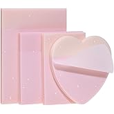 ONLYKXY 4Pack Mixed Shape Transparent Sticky Notes for Annotating,Glitter Pastel Color Waterproof Index Sticker Self-Stick Book Tabs 200Sheets Soft PET Marker Memo Pad for Home School Office (Pink)
