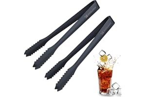 MSY BIGSUNNY 7 Inch Ice Tongs for Ice Bucket, Thickened Stainless Steel Small Serving Tongs, Mirror Polished Metal Tongs (Set