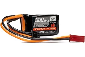 Spektrum 7.4V 300mAh 2S 50C LiPo Battery: JST-RCY, SPMX3002S50