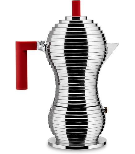 Alessi MDL02/3 B Pulcina Stove Top Espresso 3 xícaras cafeteira em