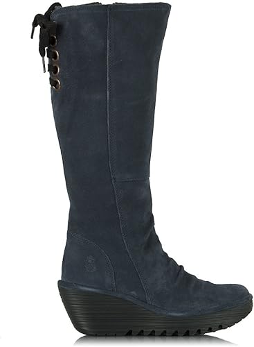 navy leather knee high boots uk