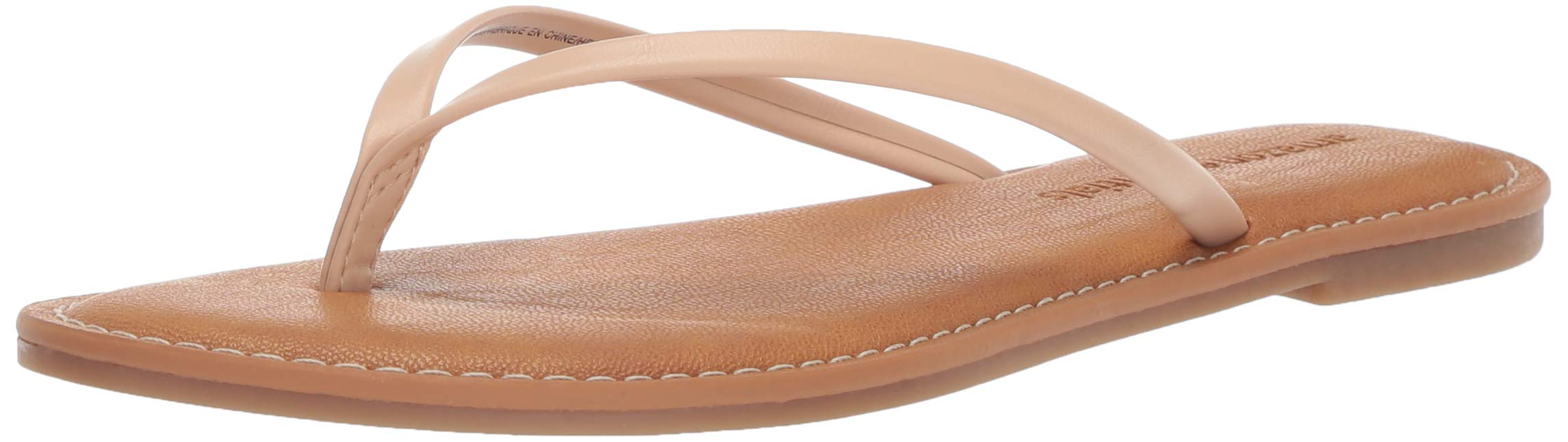 Amazon Essentials Women's Thong Sandal, Beige, 10