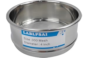 LABLPSAI 300 Mesh Lab Sieves 4" Diameter 304 Stainless Steel Wire Cloth Test Sieve for Industrial Laboratory Home