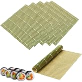 JapanBargain 3987, Set of 6 Bamboo Sushi Rolling Mats Sushi Roller Sushi Mat Sushi Maker Kit, Flat and Round Bamboo Mats, 9-1/2 Inches