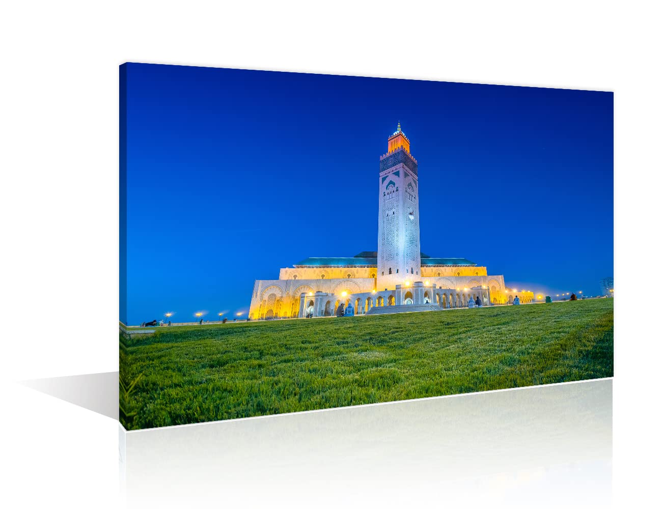 TISHIRON Wall Art for Living Room Hassan II Mosque Wall Decor Casablanca Morocco Pictures for Bedroom 1 Panel Canvas Artwork Home Decor Gallery-Wrapped Ready to Hang Posters and Prints (16" Wx24 H)