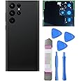 LiXiongBao S22 Ultra Back Glass Replacement for Samsung Galaxy S22 Ultra 5G Back Glass Cover with Pre-Installed Camera Lens and Adhesive, with Repair Tool Kits(Phantom Black)