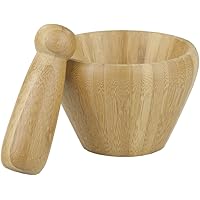 Home Basics Mortar and Pestle Bamboo