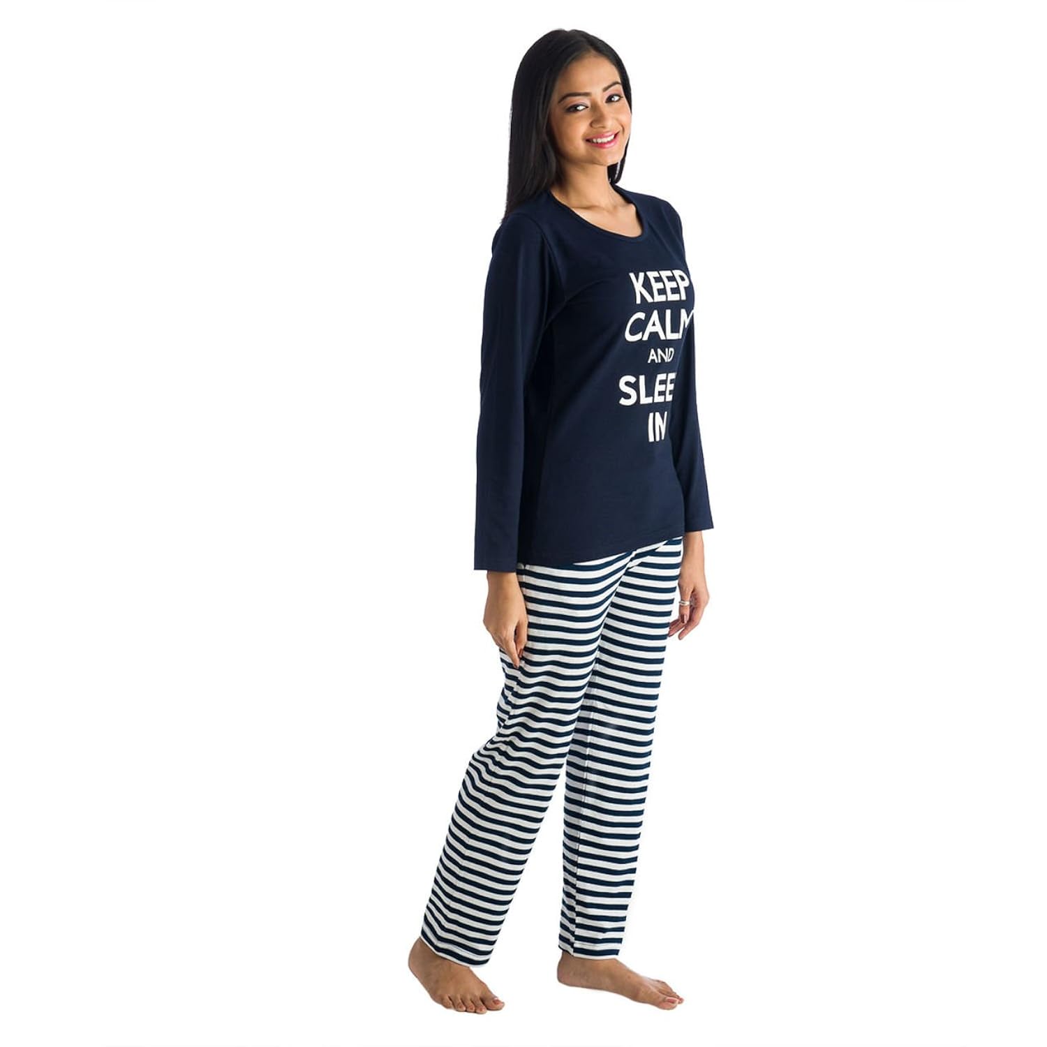 nite flite women's keep calm cotton pyjama set