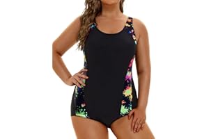 Aqua Eve Plus Size Swimsuits Athletic One Piece Bathing Suit for Women Tummy Control Slimming Swimwear