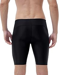 Runhit Swim Jammers for Men UPF 50+ Black Solid