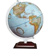 Replogle Aragon Globe, 12" Desktop World Globe, Raised Relief, Up-to-date Cartography, Smart Intelli-enabled World Map, Made in the USA, Blue