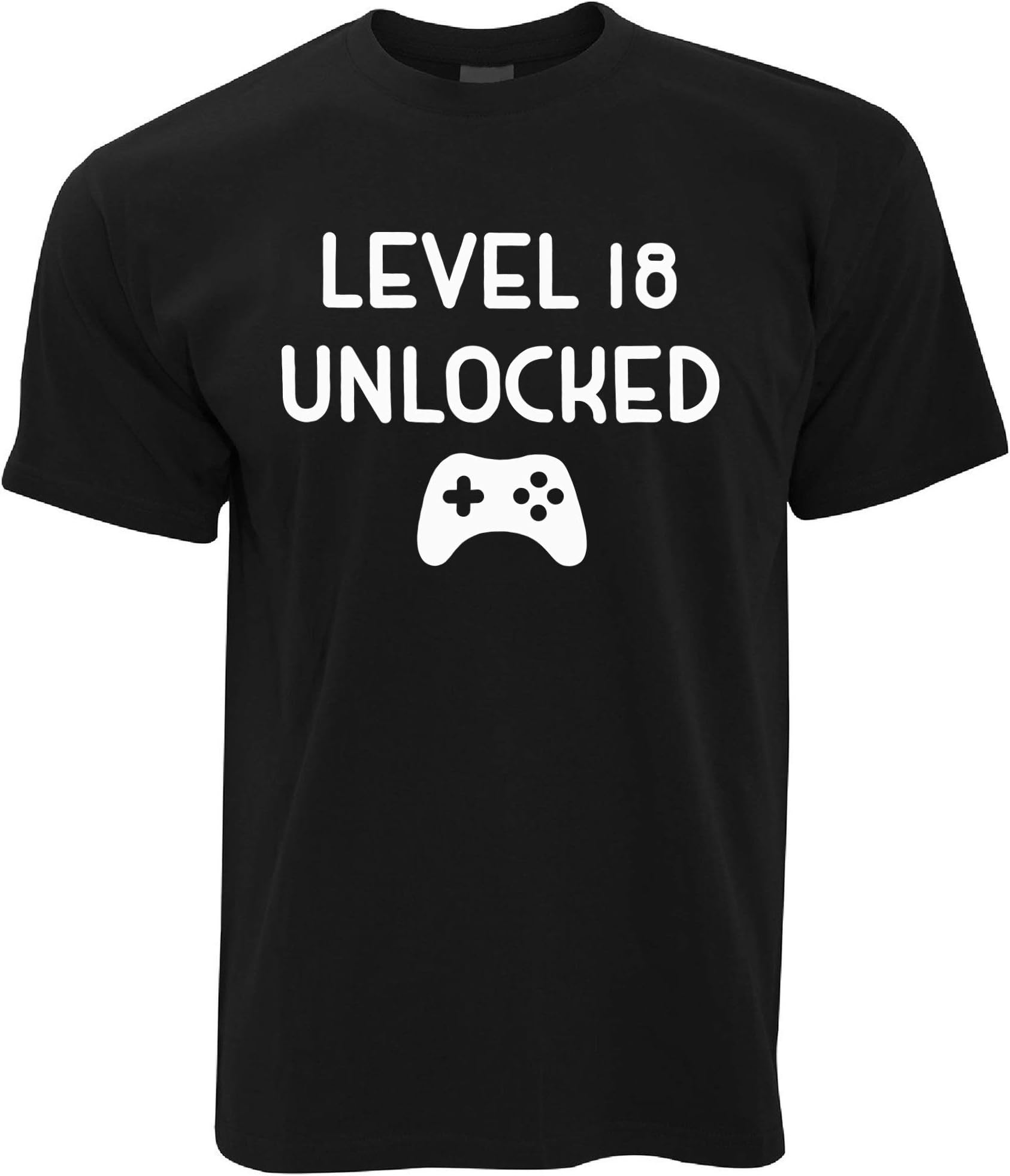 Level 18 Unlocked Birthday for Gamers Years Old Video Gaming Controller Year Pc Console Virtual Mens T-Shirt Cool Funny Gift Present