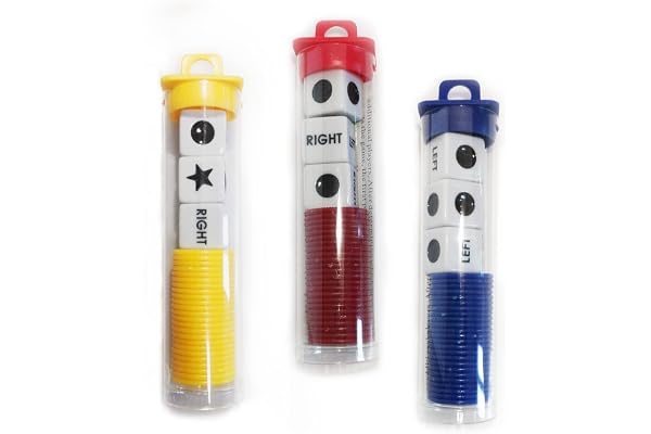 Left Right Center dice Game Prime Set Bundle- 3 Pack Assorted Colors
