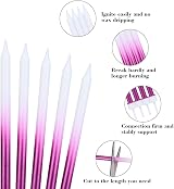 URAQT Birthday Candles 24 Pcs Metallic Tall Candles with Holders 5.1 in White view 3