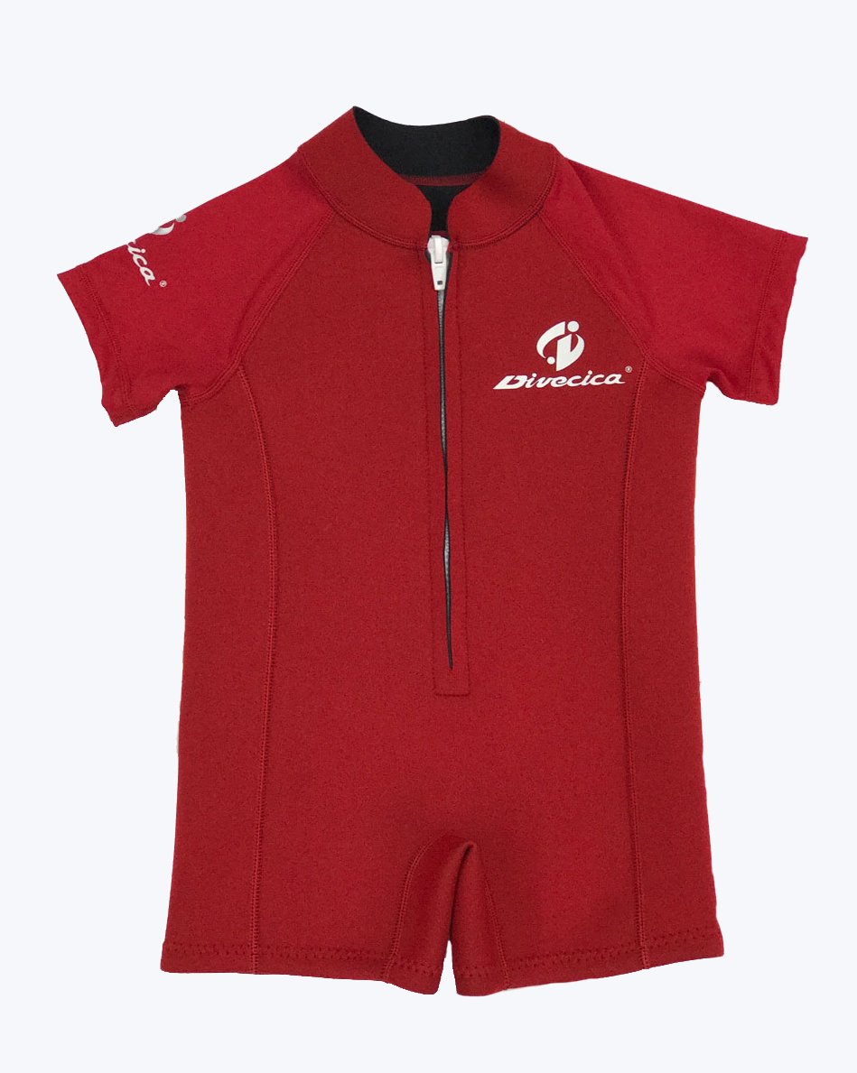 DIVECICA Baby Neoprene Rubber 2mm Bright red Diving Wet Clothes boy and Girl All Applicable