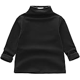 MODNTOGA Toddler Turtleneck Baby Girl Boy Long Sleeve Shirt Solid Color Mock Neck Shirt Knitwear Blouse Fall Winter Clothes