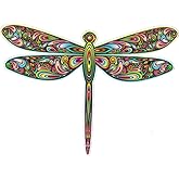 Beautiful Tie Dye Color Full Dragonfly Vinyl Sticker Decal for Car Bumper Trucks Van SUVs Window Wall Boat Cup Tumblers Laptops or Any Smooth Surface 5.5x5.5
