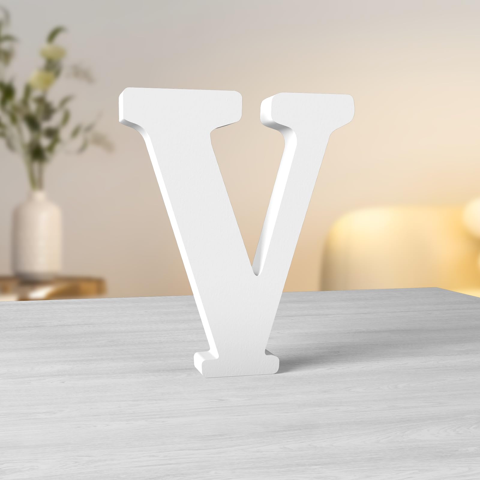 Aruatu 6 Inch White Wood Letters for Wall Decor - Unfinished Wood Letters for Craft, Home, Party Projects — image 1