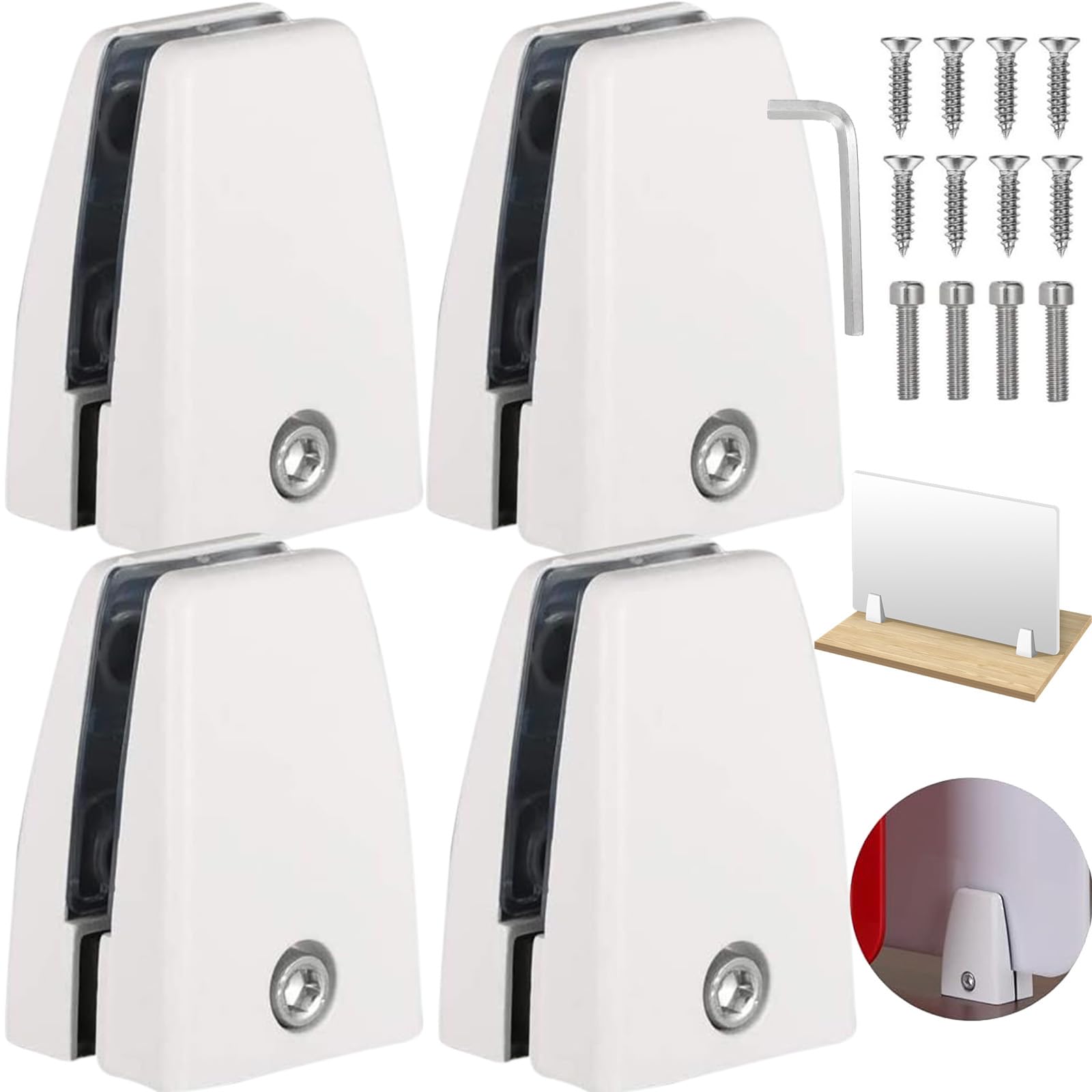 4 Pcs Clamp Holder Glass Clamp Holder Glass Clamp Mount Glass Clamp Mount Aluminium Alloy Glass Clamp for Mirror Glass Shingle Shelf Bracket