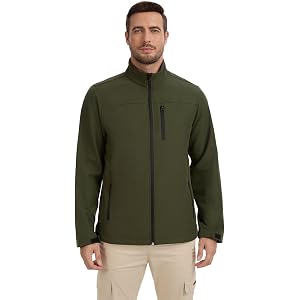 Kitmaz Men Fleece Lined Softshell Jacket Windproof 3 Pockets | 94% polyester, 6% spandex; PeakGuard warmth & windproof; fleec