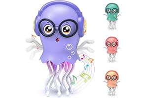 Zonopy Dancing Jellyfish Baby Toy, Crawling Jellyfish Tummy Time Toy for Girls 3-6 Boys 6-12, Magic Dancing Music Crawling To