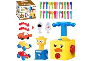 FUNWISH Balloon Launcher Car Toy Set,Balloon Powered Car for Kids Boys Girls 3+ and Classroom,Party Supplies Balloon Pump,Balloon Power Car (Duck)