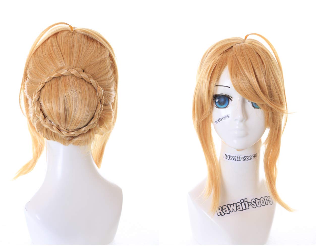 Kawaii-Story PL-013-1 Fate Stay Night Saber Uminkeo Beatrice Blonde Braid Bun Hairstyle Cosplay Wig Anime Manga