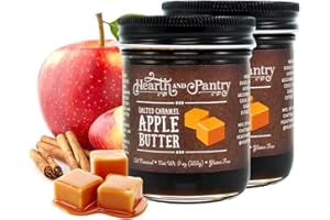 Hearth and Pantry Apple Butter Spread - Salted Caramel Apple Fruit Butter - Gluten Free - All-Natural Ingredients - Fantastic Apple Butter Gift - 2 x 9 Ounce Jars