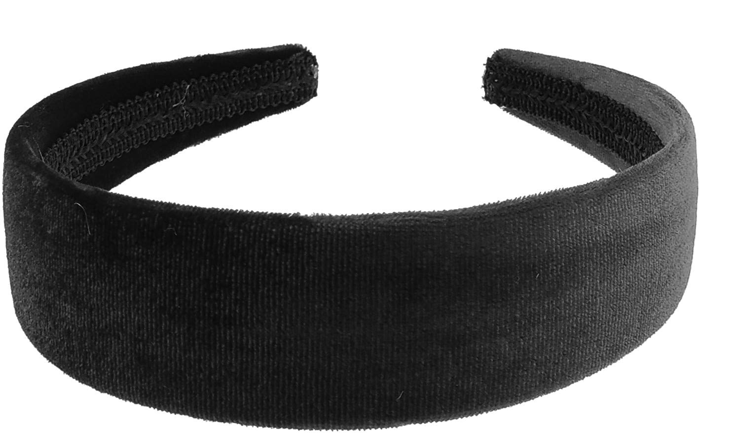 Womens Girls Black Plush Occasion Wedding Bridal Party Birthday Christmas Evening 3cm Wide Velvet Velour Hair Hairband Accessories Headband Alice Band (Black)