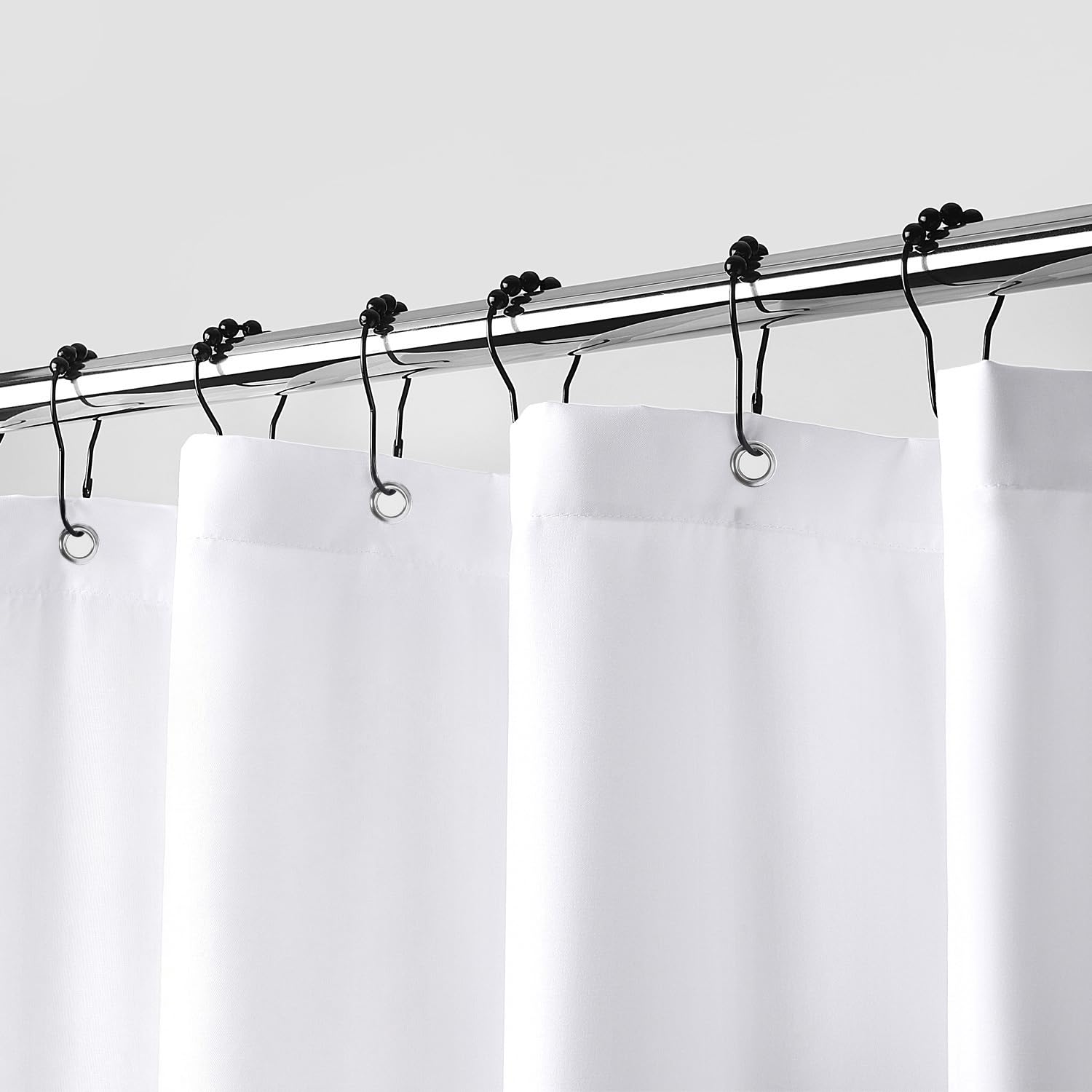 Photo 1 of downluxe Waterproof Fabric Shower Curtain Liner, Soft Cloth Shower Liner with Magnets, Machine Washable & Hotel Quality Bathroom Curtain, 72" W x 78" L, White