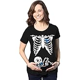 Maternity Skeleton Baby Monster Pumpkin T Shirts Funny Cute Pregnancy Halloween Tees
