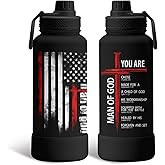 xiiai Man of God Tumbler 34oz, Christian Gifts for Men, Insulated Travel Mug, Leakproof Water Bottle, Pastor Appreciation Gift for Husband Father, Spiritual Encouragement