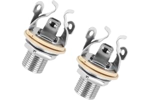 WJAJOY 2-Pack 1/4 Inch Guitar Output Jack, Durable Guitar Jack For Electric Guitar, High-Conductivity Input Jack For Electric Guitar, Guitar Repair Replacement Part For Musicians
