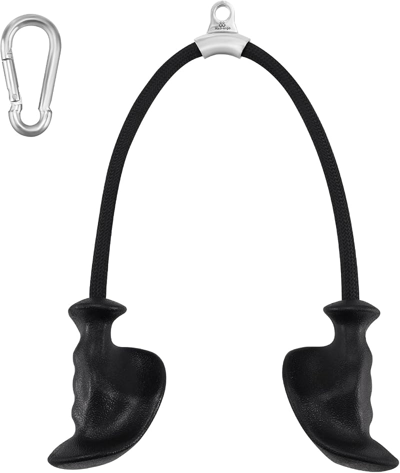 HXD-ERGO Tricep Rope Attachment 36 Inch Non-Slip Handles Cable Pulley