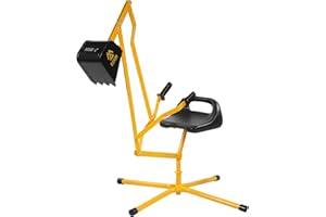 Elevon Sand Digger Kids Excavator Ride On Toy, Beach Toys Outdoor Sandbox Toy Digger, Steel Excavator Crane Rotates 360 with Stabilizing Base, Sand Toys Backyard Sandbox, Dirt and Snow - Yellow