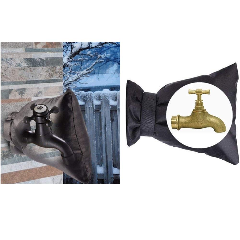 DELSWIN Outdoor Faucet Cover Freeze Protector Faucet Socks for Winter,2 Pack (Black) (Black)
