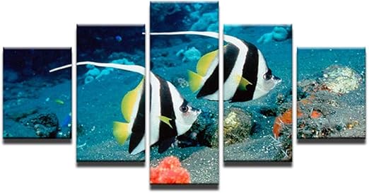 Alinggan Hd Gedruckt 5 Stuck Leinwand Kunst Unterwasser Seefisch