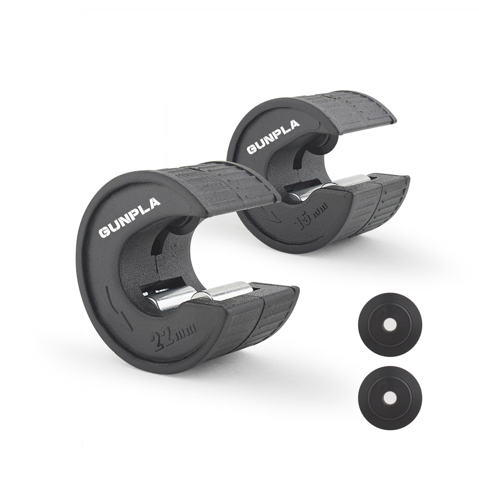 Gunpla 2pcs Copper Pipe Cutter 15mm and 22mm with 2 Replaceable Cutting Wheels, Plumbers Slice Tube Cutting Tool Heavy Duty One Hand Operation Precision Pipes and Tubes Cutters for Professionals