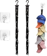 KASESSS 2 Pack Hat Storage Rack 16 Clips Organizer Hanging Baseball Cap Holder view 1