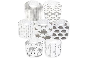 Maiwa Waterproof Terry cloth Baby bibs with Snaps for newborn girl boy, drool and teething for baby