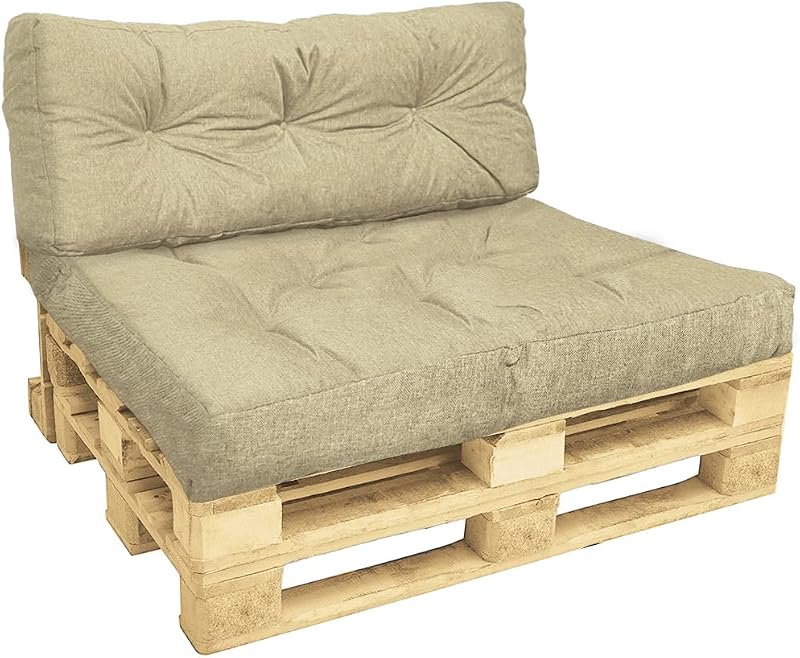 VOUNOT Euro Pallet Cushions Set Waterproof Beige Indoor Outdoor 120x80