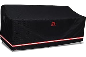 Turtle Life Patio Sofa Cover, Outdoor Heavy Duty Durable UV Water Resistant Anti-Fading Loveseat Cover with 2 Upgrade Air Vents and 2 Buckles, Black, 84" W x 37" D x 35" H