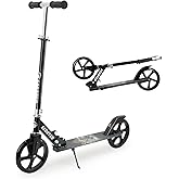 Scooter for Kids Ages 6+, Teens & Adults, Max Load 240 LBS, Foldable Kick Scooter with 8-inch Big Wheels, Kickstand, 3 Adjustable Levels, Rear Brake,