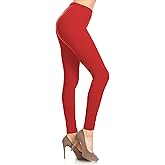 Leggings Depot Women's High Waist Leggings Soft 1” Waistband Solid Pants - Regular, Plus, 1X3X, 3X5X
