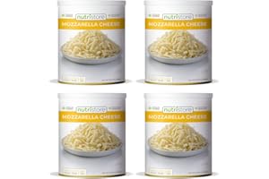Nutristore Freeze Dried Mozzarella Cheese Shredded 20 Large Servings | Premium Quality | Amazing Taste | Perfect for Camping | Survival Food