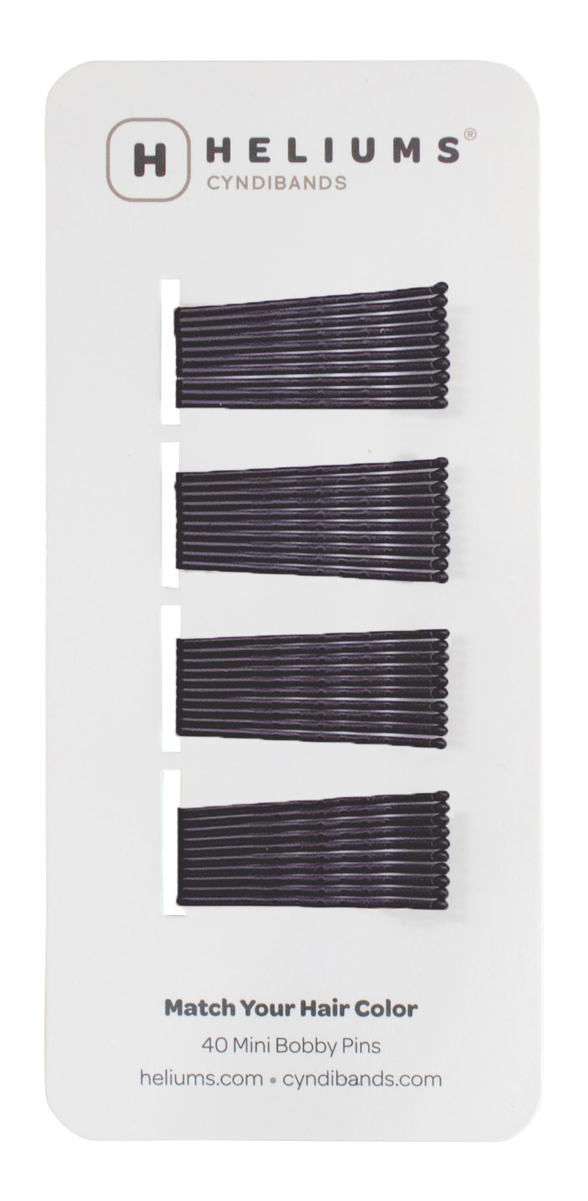 Heliums Small Kirby Pins - Dark Brown - 40 Count, 3.75cm Hair Grips - Mini Hair Pins For Women & Kids