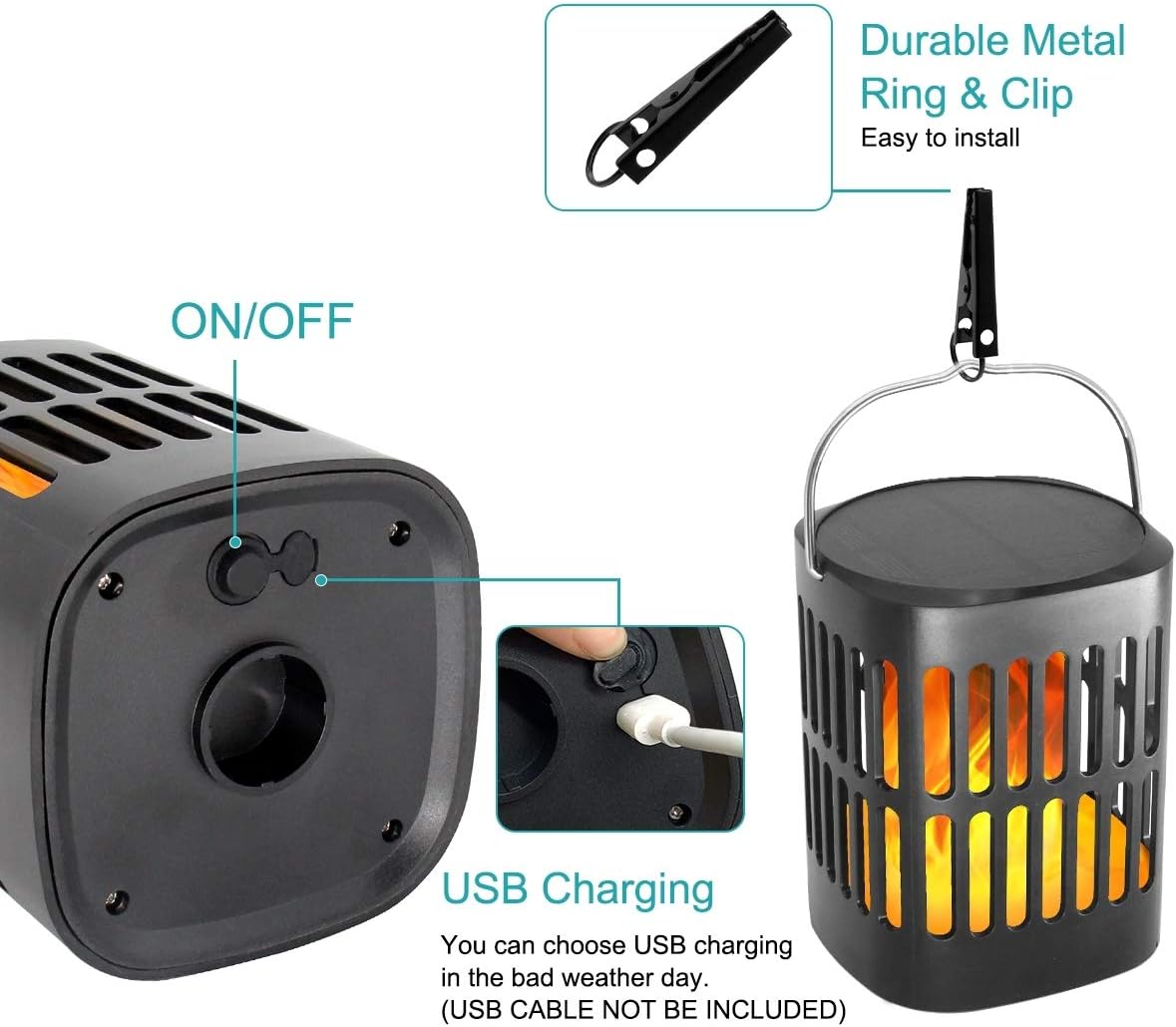Solar Lantern Lights Outdoor Hanging Decorative -Solar Flame Torch Landscape Pathway 96 Led Waterproof Tabletop Lights Auto On/Off  for Path,Camping,Garden,Patio,Deck,Yard: Home Improvement