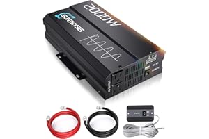 SUNTHYSIS 4000W Pk Pure Sine Wave Power Inverter 12V DC to 120V AC, Power Inverter 12V to 110V with QC3.0 USB, 3 AC Outlets, Off-Grid Solar Starlinks System Converter for Home, RV, Remote Controller