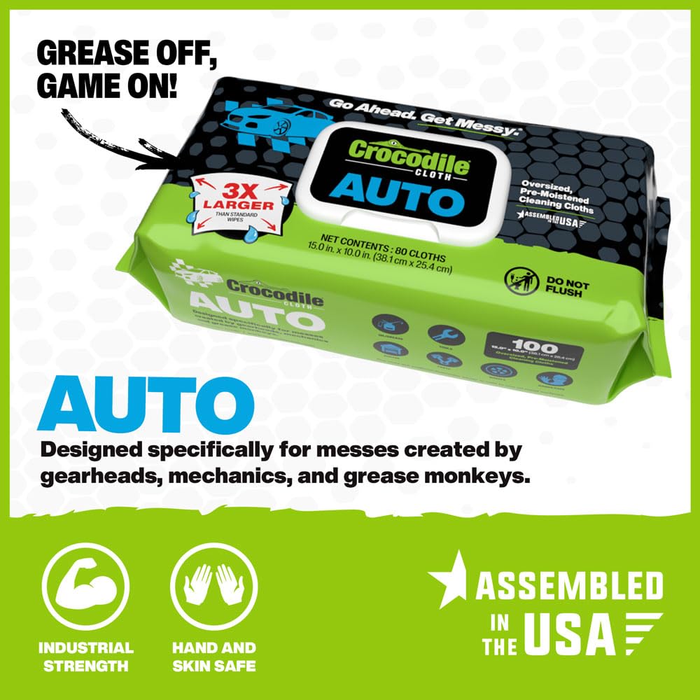 Crocodile Cloth Auto Cleaning Wipes – 100 XL (15