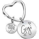 JIUSHUN Gigi Keychain - Mothers Day Jewelry Gifts For Grandma Grandmother Keychain - Gigi Birthday Jewelry For Nana, Mother, Granny, Mother In Law Keyring - Grandma To Be Key Chain